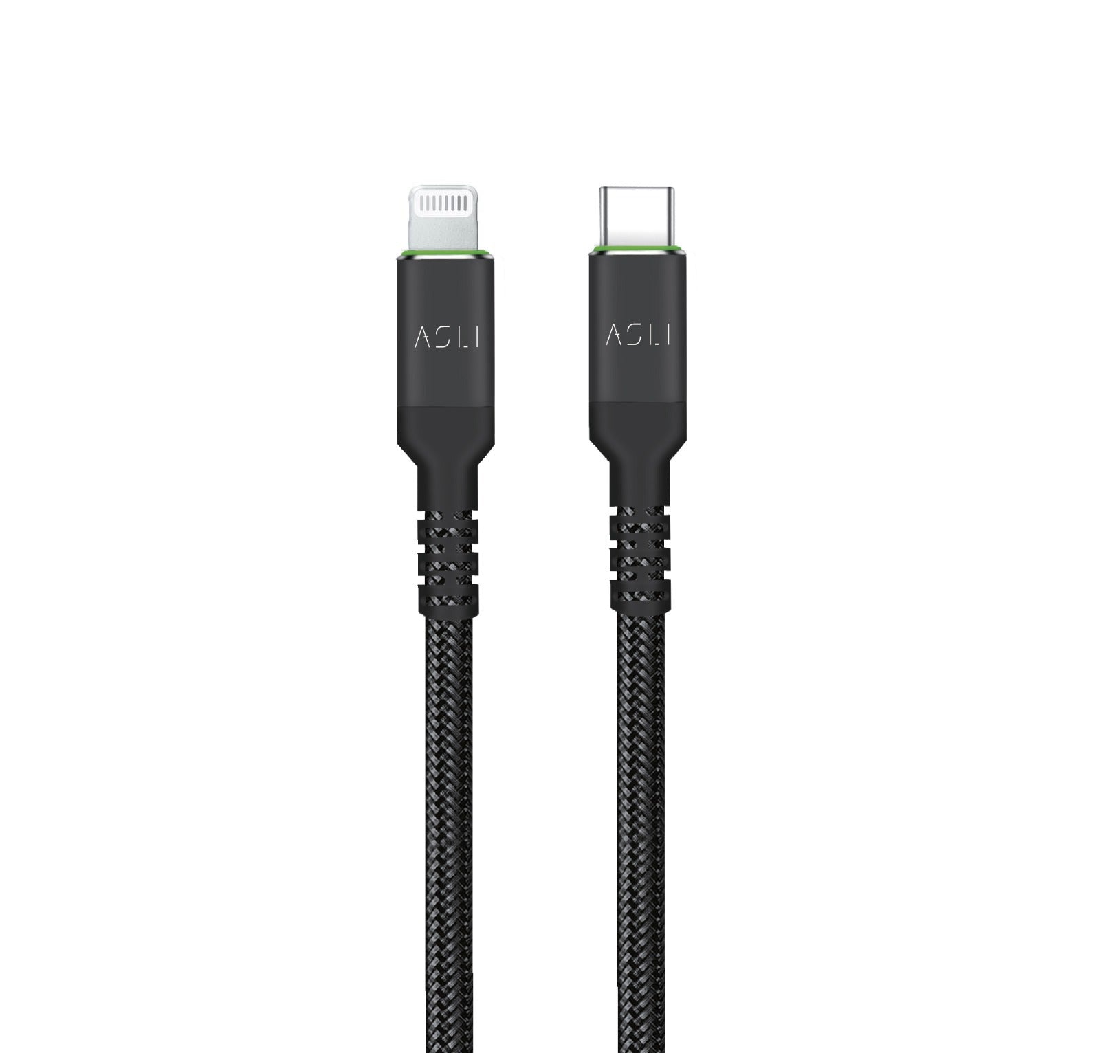 كيبل Power Wire Prime من أسلي جلوبال USB-C إلى Lightning مضفر من النايلون واحد متر | رمادي غامق كيبل Power Wire Prime من أسلي جلوبال USB-C إلى Lightning مضفر من النايلون واحد متر | رمادي غامق